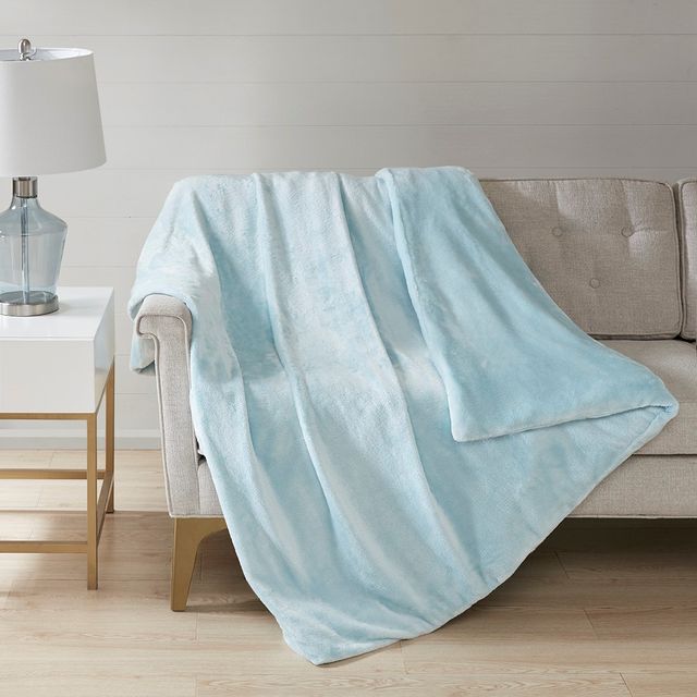 Olliix by Sleep Philosophy Plush Blue 60"x70"-12lbs Weighted Blanket-1
