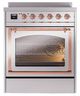 Ilve® Nostalgie II Noblesse 30'' Stainless Steel Pro Style Induction Range with Copper Trim-1