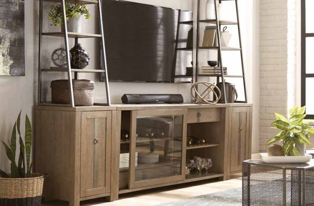 Hammary® Maya Natural Pecan Pier Cabinet Package-1