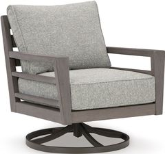 Signature Design by Ashley® Hillside Barn Gray/Brown Outdoor Swivel Lounge with Cushion