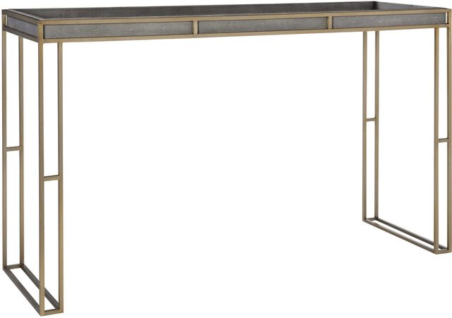 Uttermost® Cardew Charcoal Gray Console Table with Brushed Brass Base-0