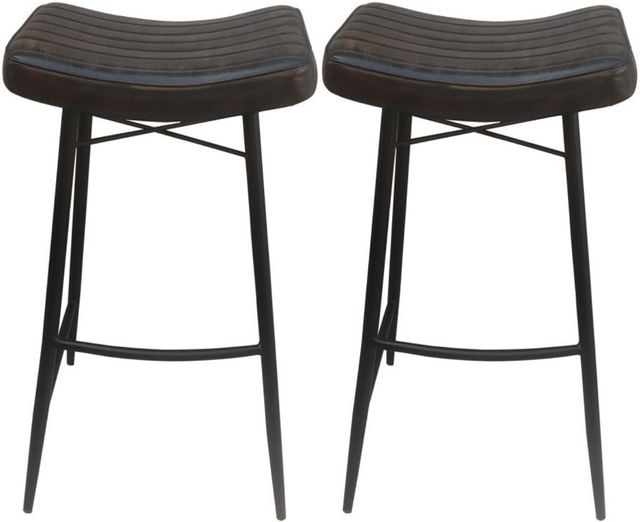 Coaster® Bayu 2-Piece Antique Espresso/Black Bar Stools-1