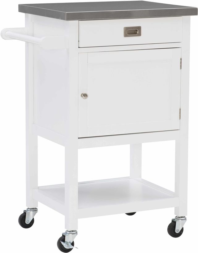 Linon Sydney White Apartment Kitchen Cart-2