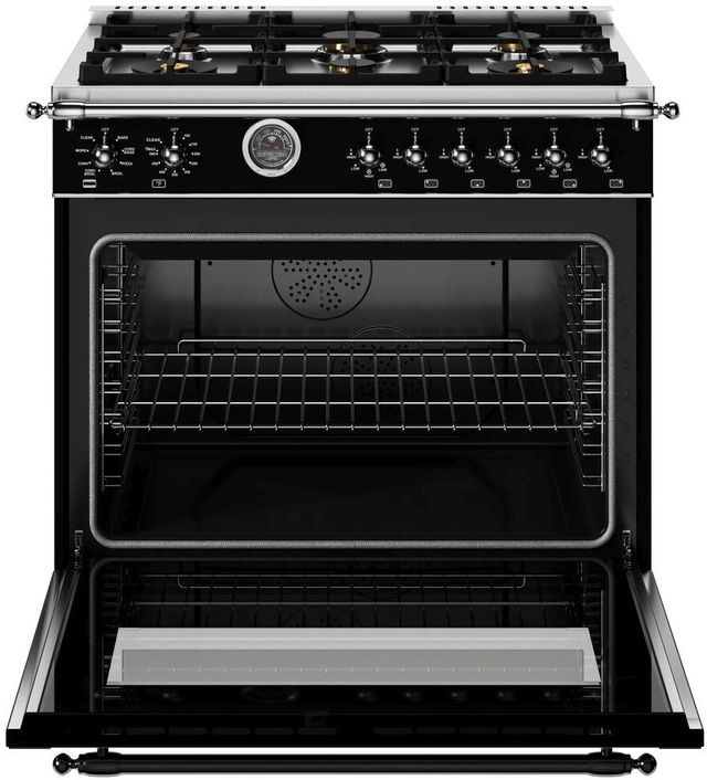 Bertazzoni Heritage Series 36" Nero Matt Pro Style Dual Fuel Range-1