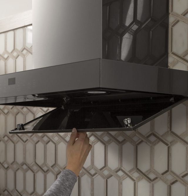 GE 36" Black Stainless Steel Wall Mounted Range Hood-3