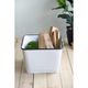 A & B Home Glossy White 17" Square Basket-4