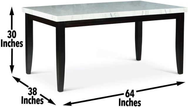 Steve Silver Co. Westby White Marble Top Dining Table with Ebony Base-2