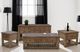 International Furniture Direct Parota III Barrel Brown Sofa Table-1
