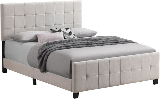 Coaster® Fairfield Beige Queen Upholstered Panel Bed-0