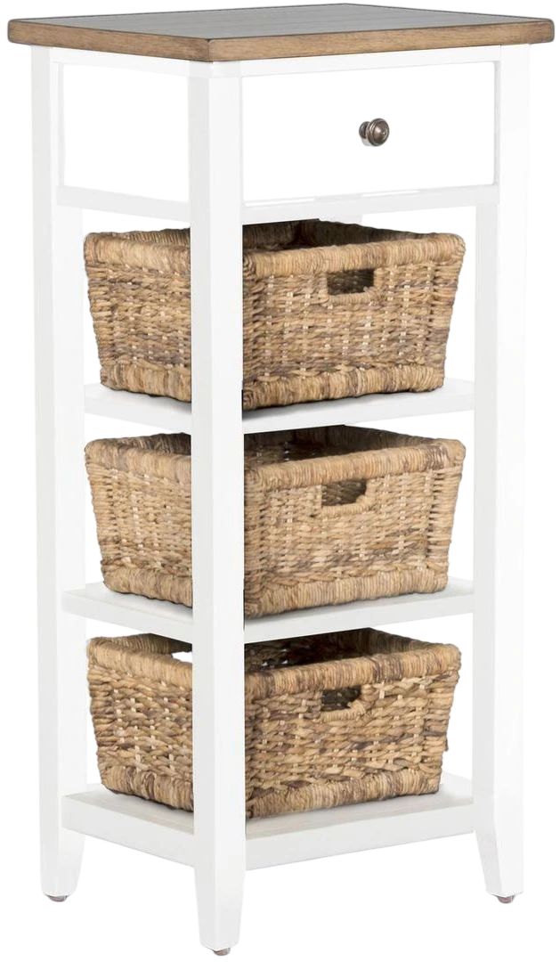 Sunny Designs™ Accents Natural/White Storage Rack with Baskets-0