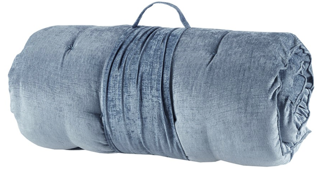 Olliix by Intelligent Design Aqua Edelia Poly Chenille Lounge Floor Pillow Cushion-2