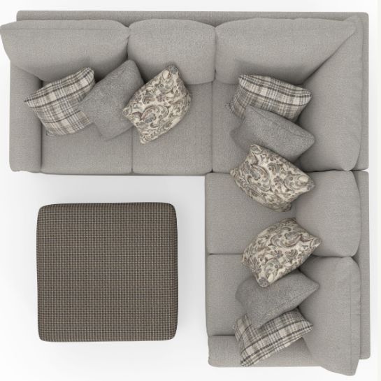 Jackson Furniture Livingston 3-Piece Linen Curved Sectional-2