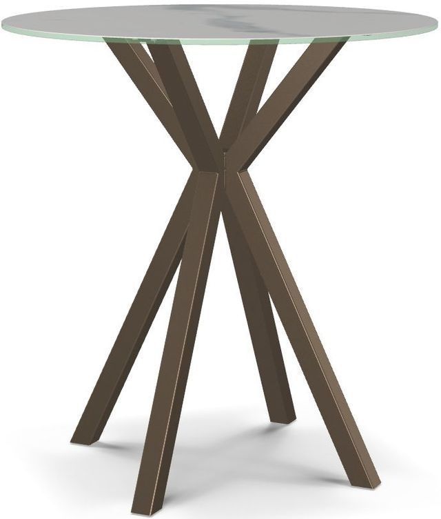 Amisco Customizable Asterisk Porcelain Round Bar Table with Starburst Stand-0