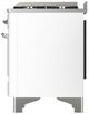 Ilve® Majestic III 40" White Pro Style Dual Fuel Liquid Propane Range with Triple Glass Door and Chrome Trim-4
