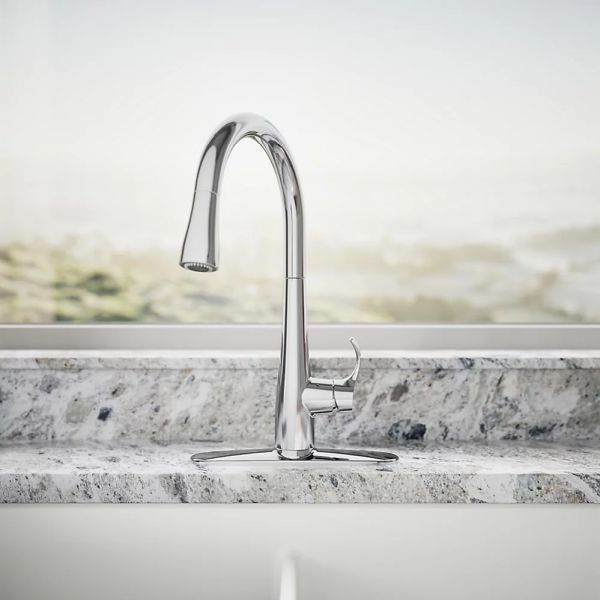 KOHLER® Simplice® Polished Chrome Touchless Kitchen Sink Faucet with 3-Function Sprayhead-3