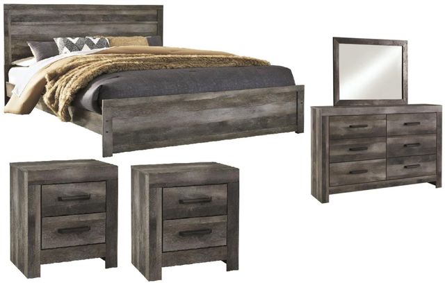 Signature Design by Ashley® Wynnlow 5-Piece Gray Queen Panel Bed Set