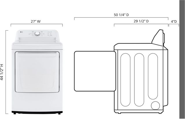 LG 7.3 Cu. Ft. White Front Load Gas Dryer-7