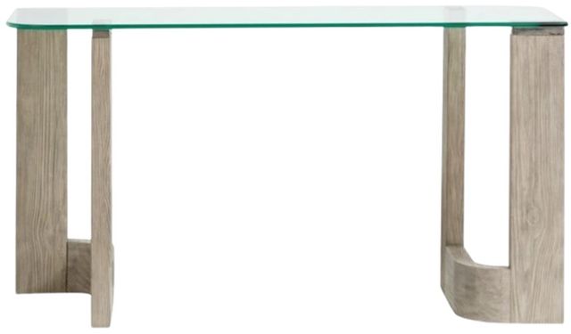 Magnussen Home® Bartlett Glass Top Sofa Table with Smokey Pine Base-1