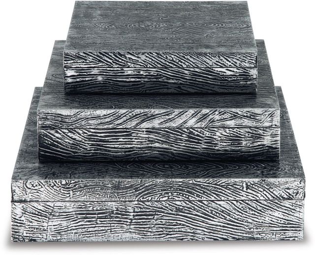 Signature Design by Ashley® Keldy 3-Piece Antique Pewter Box Set-2