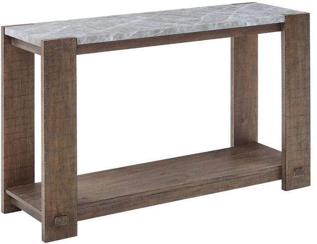 Steve Silver Co. Libby Gray Sofa Table with Dusty Caramel Base-2