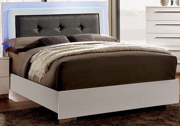 Furniture of America® Clementine White Five Piece Queen Platform Bedroom Set-1