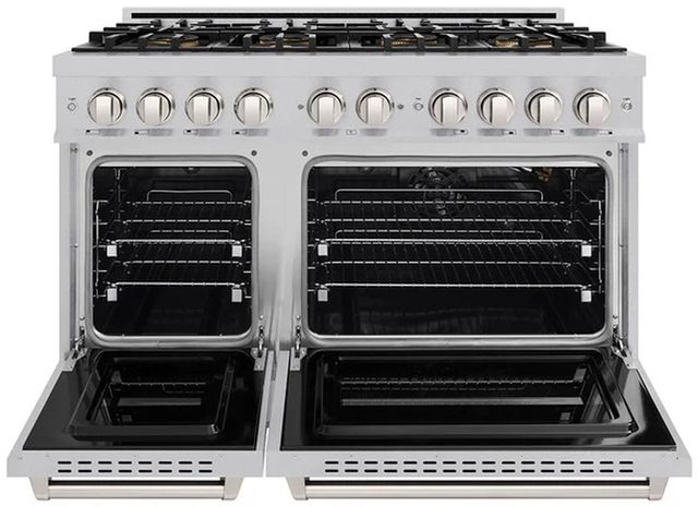 ZLINE 48" 6.7 cu. ft. Gas Range with 8 Burner DuoPro™ Cooktop and Dual Ovens in Satin Stainless Steel -1