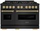 ZLINE Autograph Edition 48" 6.7 cu. ft. Dual Fuel Range with 8 Burner DuoPro™ Cooktop and Dual Ovens in Black Stainless Steel and Champagne Bronze Accents -0
