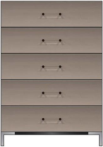 Country View Woodworking Customizable American Modern Brown Maple 36'' 5-Drawer Metal Legs Chest-0