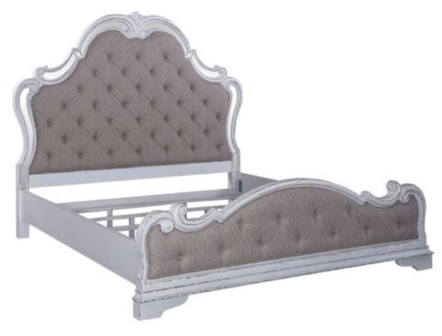 Liberty Furniture Magnolia Manor Antique White Opt Upholstered Bed-1