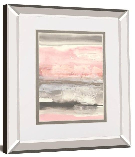 Classy Art Charcoal and Blush II By Chris Paschke Mirror Framed Wall Art-0