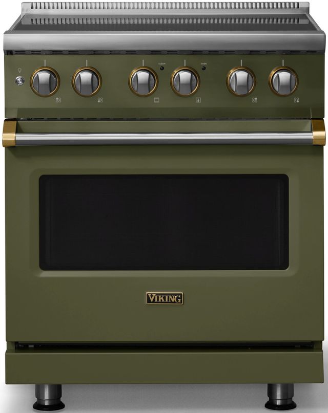 Viking® 5 Series 30" Martini Pro Style Induction Range with Brushed Brass Trim-0