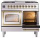 Ilve® Nostalgie II Noblesse 40'' Stainless Steel Pro Style Dual Fuel Range with Brass Trim-4