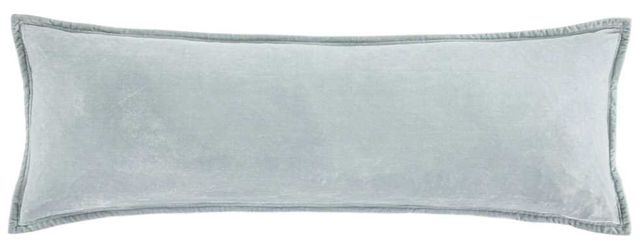 HiEnd Accents Stella Icy Blue Faux Silk Velvet Long Lumbar Pillow-0