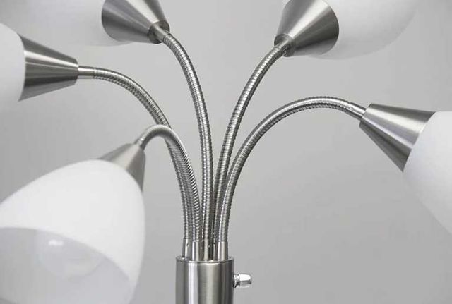 Adesso® Brushed Steel 5-Light Floor Lamp-2