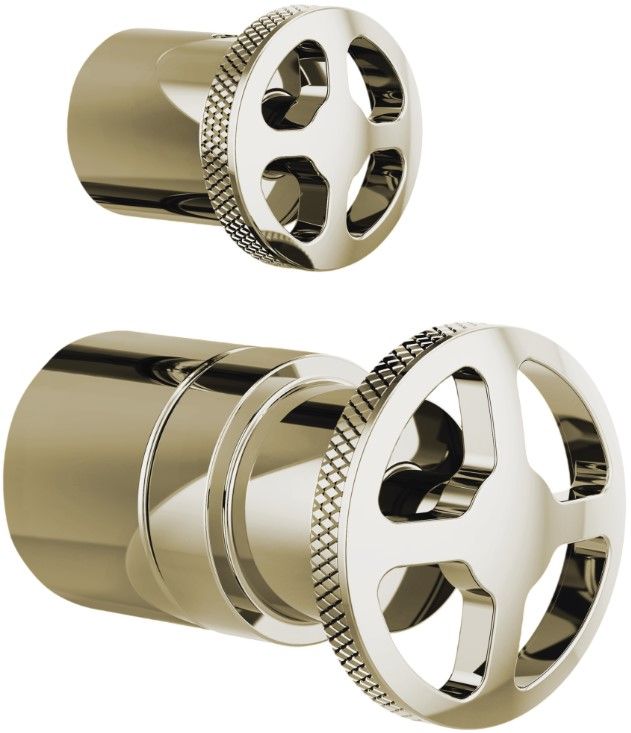 Brizo Litze® Brilliance® Polished Nickel Pressure Balance Valve With Diverter Trim Handle Kit - Wheel-0
