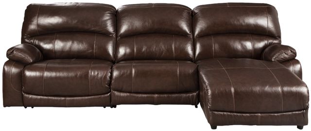 Signature Design by Ashley® Hallstrung 3-Piece Chocolate Power Reclining Right-Arm Facing Sectional and Chaise-1