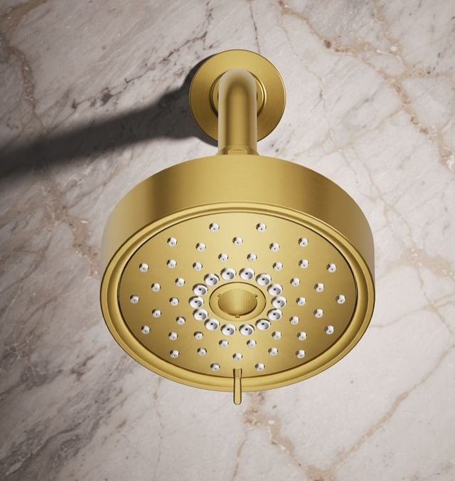 KOHLER® Purist® Vibrant Brushed Moderne Brass 1.75 GPM 3-Function Showerhead-4