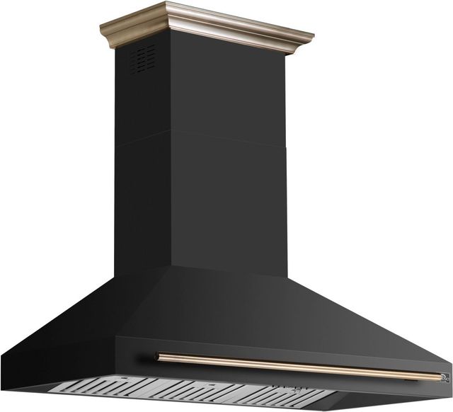 FORNO® Aria Series Alta Qualita 48" Black Wall Mounted Range Hood  -1