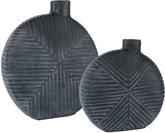 Uttermost® Viewpoint 2-Piece Aged Black Vase Set-2