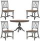 Flexsteel® Plymouth 5-Piece Medium Brown/Weathered Graywash Dining Set-0