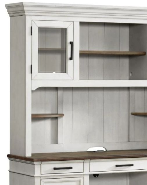 Intercon Drake 2-Piece French Oak/Rustic Gray Credenza Hutch-1