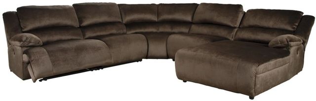 Signature Design by Ashley® Clonmel 5-Piece Chocolate Power Reclining Right-Arm Facing Sectional and Chaise-1