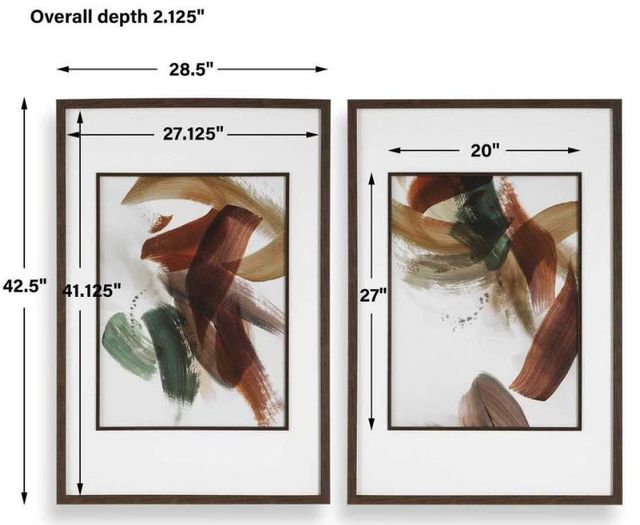 Uttermost® Velocity 2-Piece Framed Abstract Prints-3