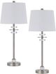 Cal® Lighting & Accessories Sitka 2-Piece Brushed Steel Buffet Lamp Set-0