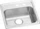 Elkay Lustertone® Classic Lustrous Satin 19" x 18" x 5" MR2-Hole Single Bowl Drop-In ADA Sink-0