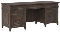 Liberty Furniture Paradise Valley Saddle Brown Trestle Executive Credenza