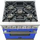 FORNO® Capriasca 30" Stainless Steel Pro Style Gas Range with Blue Door-4