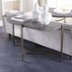 Modus Furniture Lyon Gray Console Table with Brushed Bronze Base-1