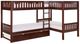Homelegance® Rowe Dark Cherry Youth Twin Corner Bunk Bed with Twin Trundle-0
