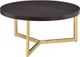 Elements International Harper Espresso Coffee Table with Gold Base-3